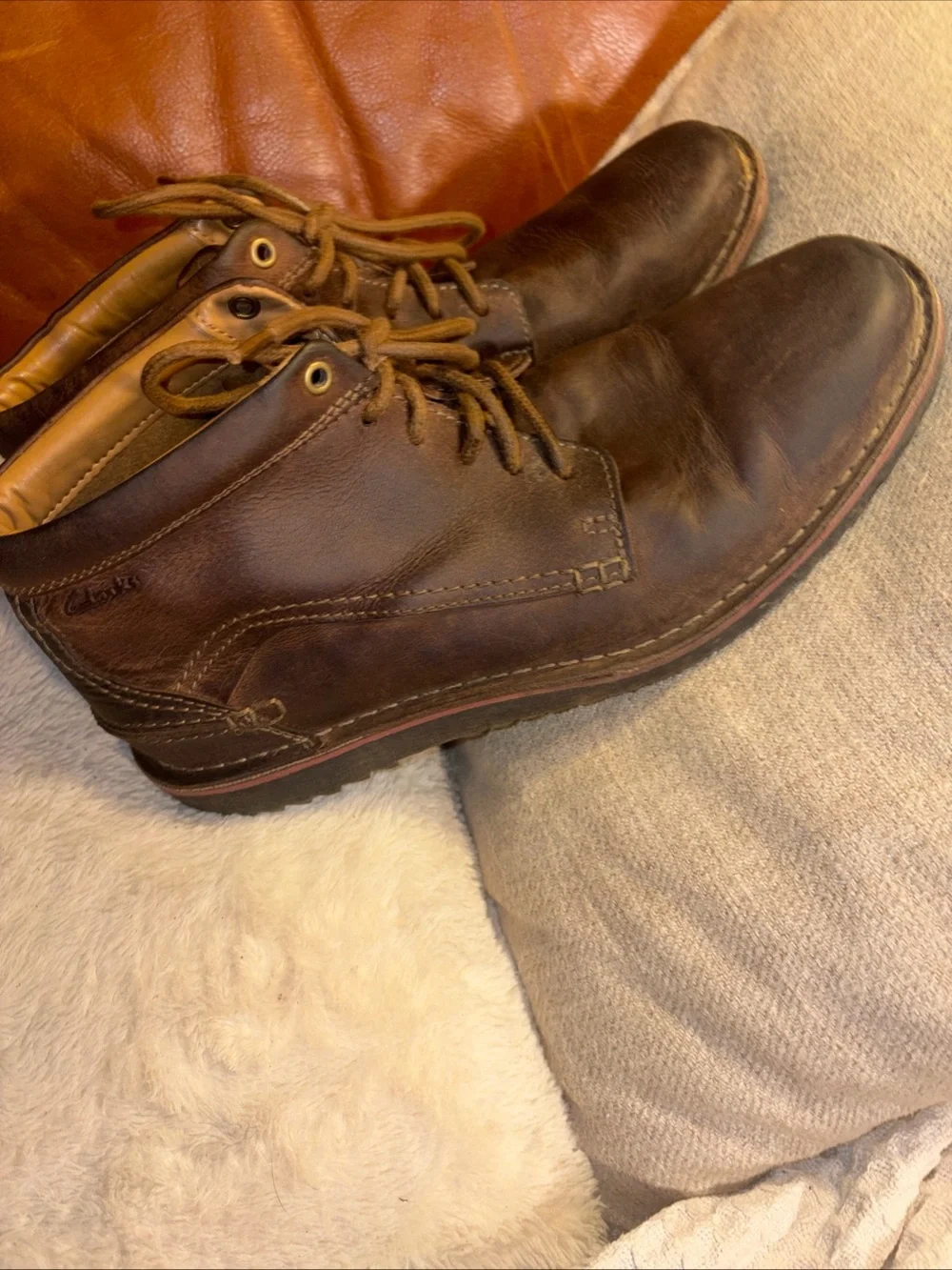 Clarks Men's Dark Brown Leather Chukka Boots